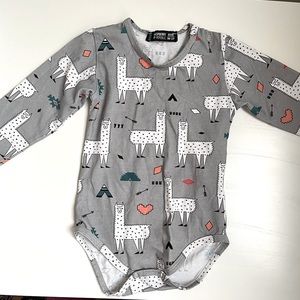 Raspberry Republic awesome llama long-sleeve onesie